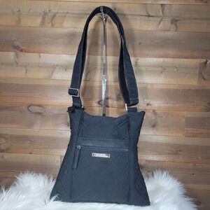 Vera Bradley Black Microfiber Crossbody Hipster